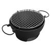 Cast Iron Hibachi Grill Round Small Portable Korean Style Charcoal Barbecue Grill for Outdoor Tabletop Camping BBQ Make Tea 10 "