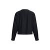 (WMNS) Under Armour Logo Rival Terry Oversized Crew 'Black' Women's 1376995-001