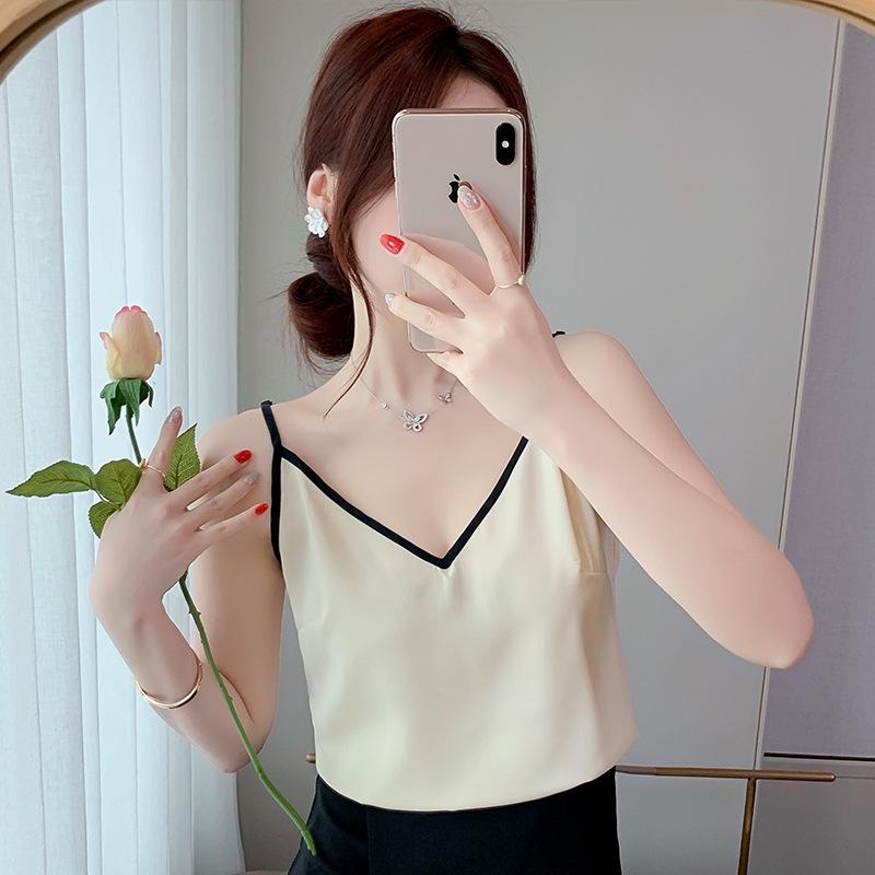 2026 Summer Versatile V-neck Chiffon Camisole: Elegant Layered Top