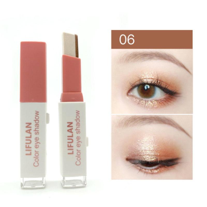 New Fashion Girls 6 Duo Tone Eyeshadow Sticks Waterproof Quick Makeup Gradient Eyeshadow Sticks Long Lasting Glossy Makeup Tool LM
