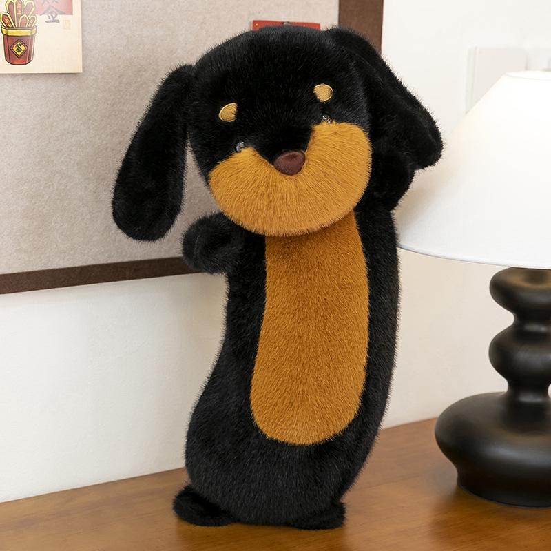 Cute Dachshund Rose Puppy Plush Toy Valentine's Day Gift Sofa Sleeping on Pillow Long Dog Hug Pillow