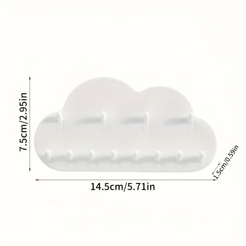 

Cloud-Shaped Organizer Hook - White Durable Plastic Jewelry & Key Holder for Bathroom Living Room Storage Home Decor Accessories білий