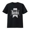 Banks Retro Vintage Style Logo Print T Shirt for Vintage Washed Fashion Designer Clothes Unisex Top For Everyday Wear