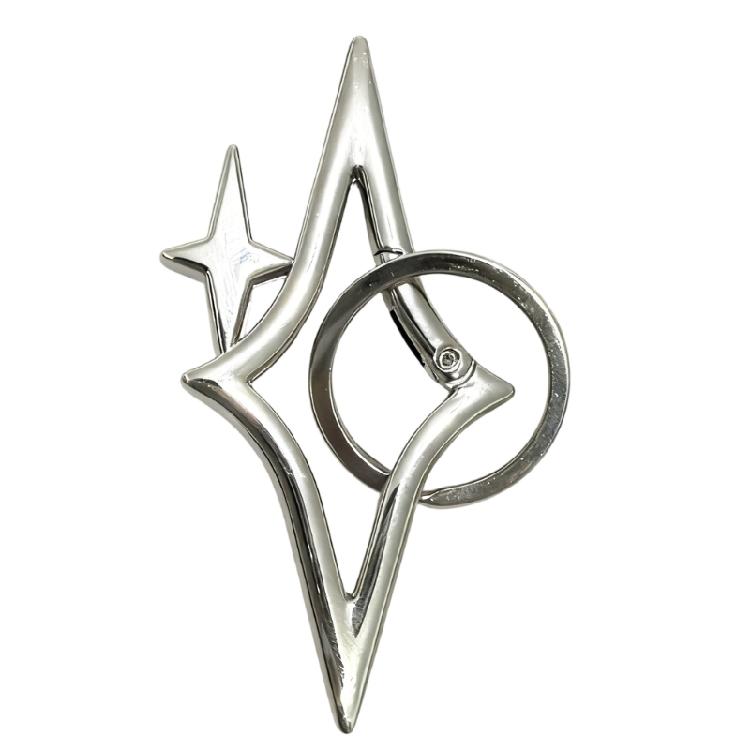 

Lightweight Metal Star Shape Keychain for Keys and Accessories Carabiner Keyring with Easy to Use Press Clasp