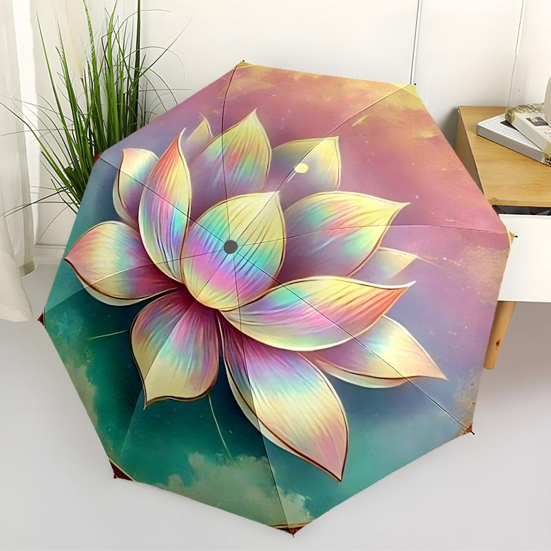 1pc Lotus Flower Mandala Automatic Open/Close Umbrella, Formal Events - Ideal Gift for Family or Friends, Outdoor Accessory yy251211119