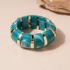 European and American blue smudged acrylic bracelet niche retro exaggerated bracelet personality fashion design sense jewelry