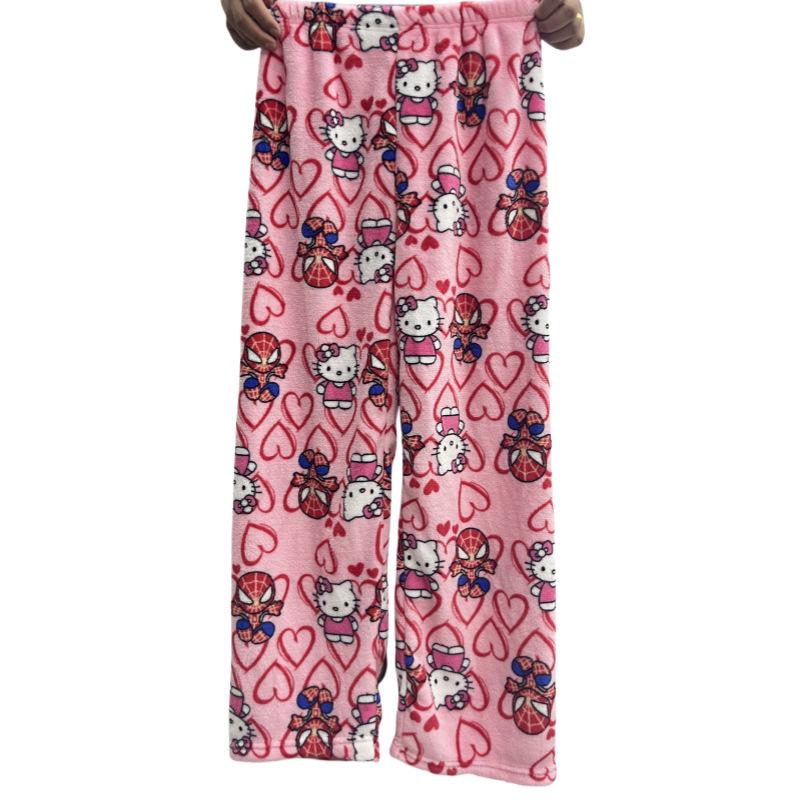 Women's Flannel Pajama Pants - Autumn/Winter Cozy Loose Fit Long Pants for Home and Casual Wear