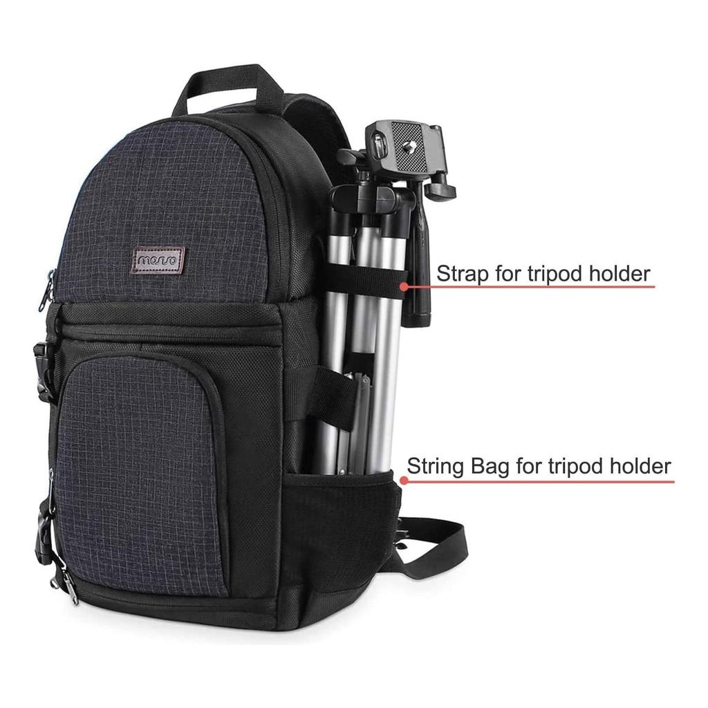 MOSISO Camera Bag for Compatible with and Fuji Shockproof Shoulder Bag with Tripod Storage and Removable Insert Divider for Outdoor Photography