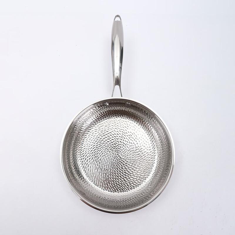 ZISIZ 30cm 304 Stainless Steel Honeycomb Non-Stick Frying Pan
