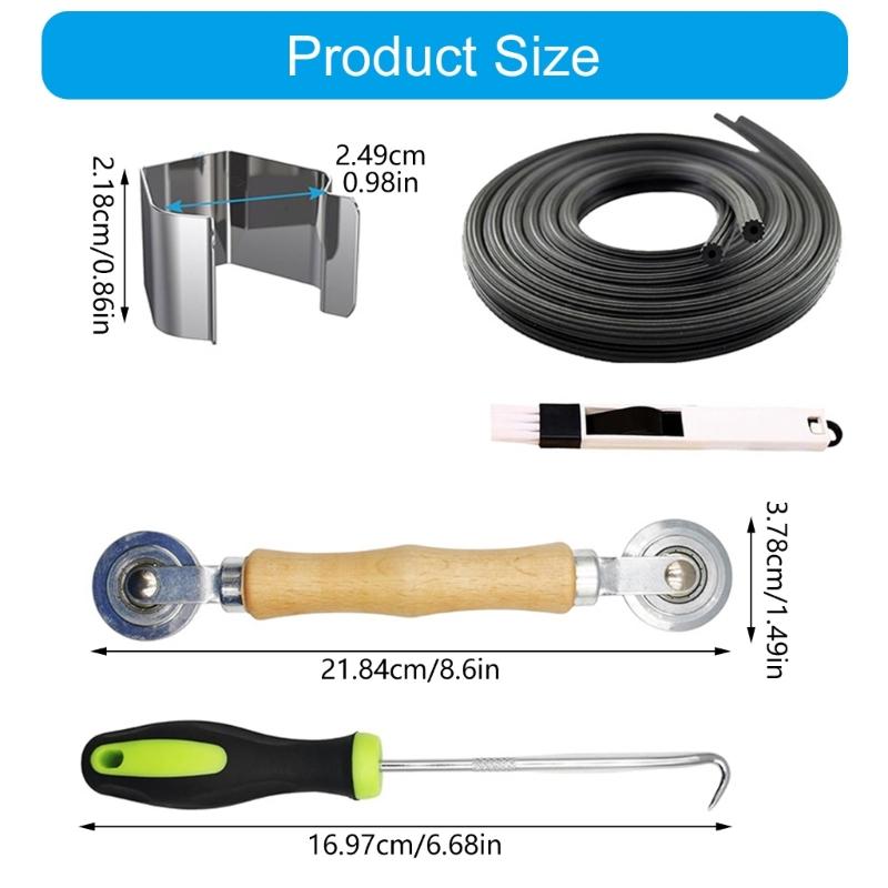Sada pro opravu moskytiér Heavy Duty s válečkem na těsnicí provázek, hákem na odstranění a 20 klipy pro opravu oken a dveří