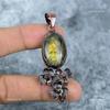 Third Eye Chakra Labradorite Gemstone Boho Electroformed Pendant Jewelry Copper VP-11