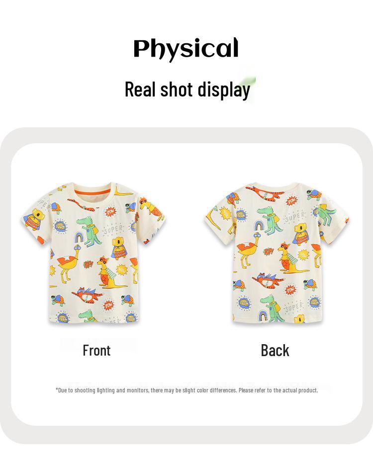 Boys' Cartoon Print Custom Short-Sleeve T-Shirt