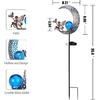 Solar Lights Outdoor - Garden Decorative Moon Solar Lights with Fairy Outdoor Metal Crackle Glass Globe Stake Garden Decor for Pathway, Lawn,Yard