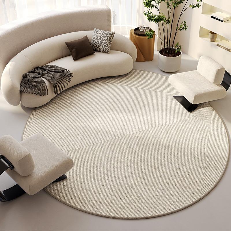 Round Living Room Carpet Large Bedroom Rug Bedside Floor Mat Soft Fluffy Beige Carpets Home Decoration Rugs Alfombra De Salón