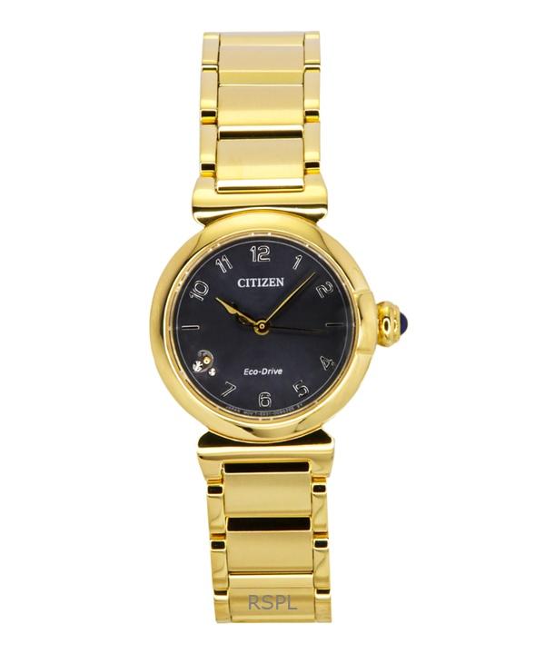 Citizen L Mae Bells Mini Gullfarget Rustfritt Stål Grå Skive Eco-Drive EM1132-88H Dameklokke