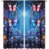 Dream Butterfly Curtain Purple Theme Window Curtain Spring Purple Half Curtain, Girls Room Personality Decorated Beautiful Purple Butterfly Curtain,