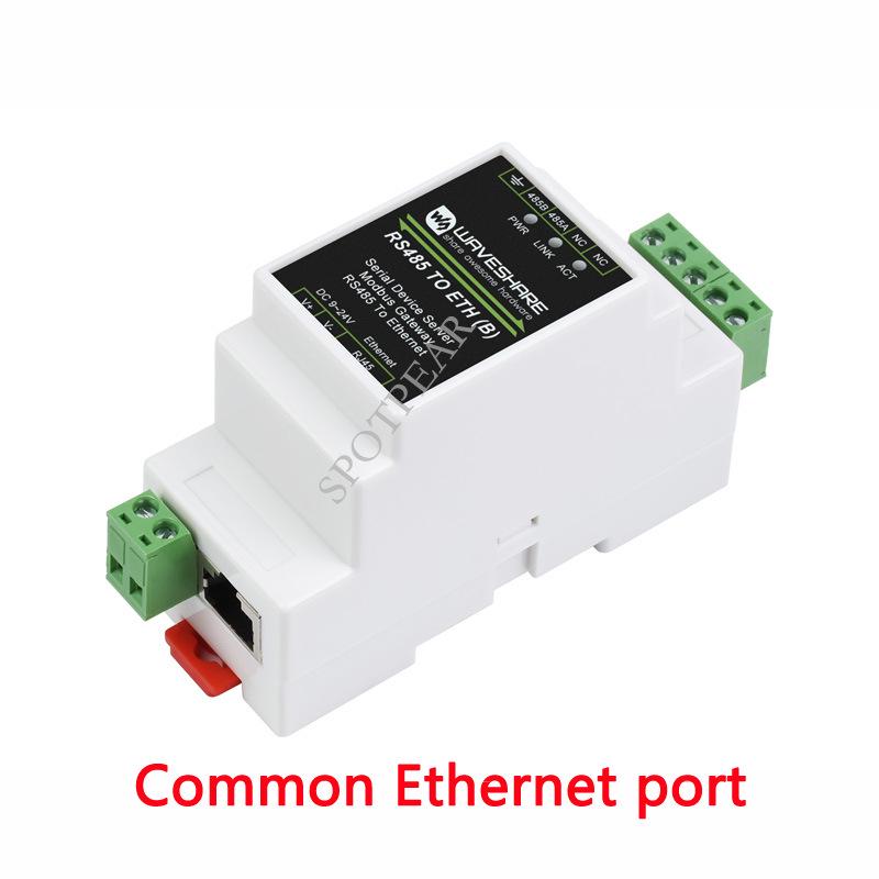 

Industrial RS485 to RJ45 Ethernet Serial Server with TCP/IP, DIN Rail Mount, and POE Support.