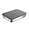 Stainless Steel Food Storage Tray with Plastic Lid Dumplings Box Prep Meal Tray  Refrigerator
