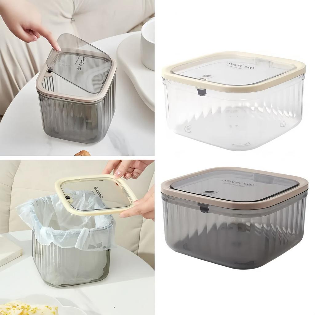 Acrylic Transparent Storage Box With Lid Pop-up Storage Box Mini Mini Trash Can  Workstation