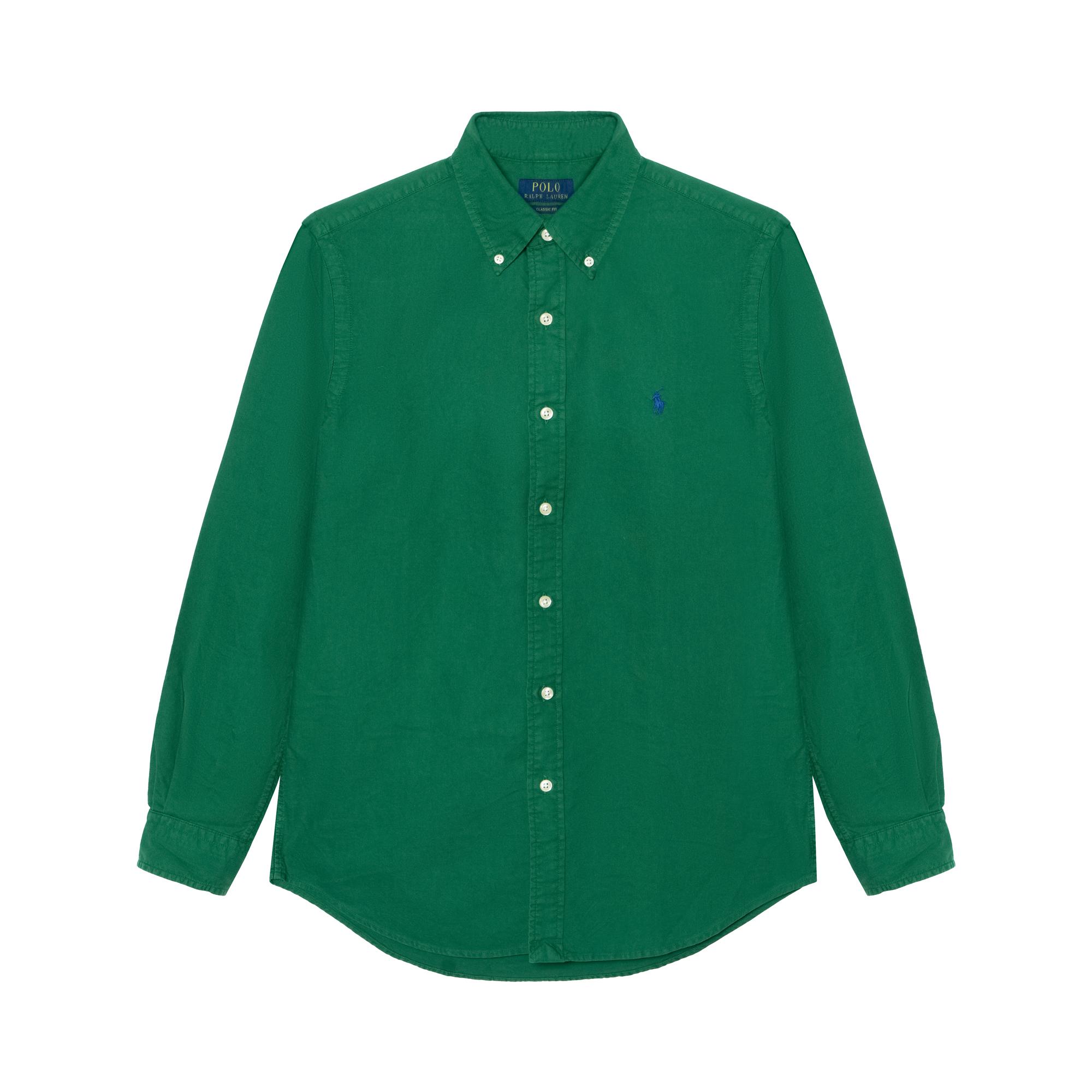 

Polo Ralph Lauren SS23 Solid Cotton Oxford Long Sleeve Shirt Men shirts Emerald-Green MNPOWOV16822728-300 S