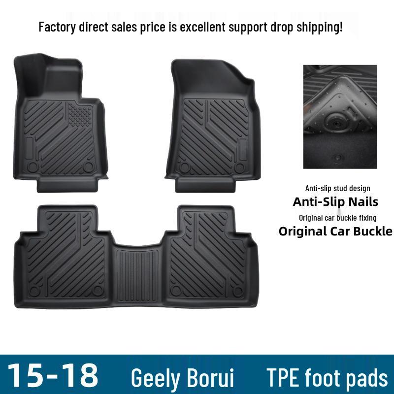 TPE Eco-Friendly Floor Mats for 2015-2018 Geely Borui Interior Modification