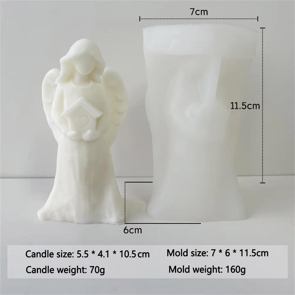 3D Dreamy Wings Goddess Candle Silicone Mold DIY Angel Relief Cylinder Aromatherapy Candle Decoration Gift Ornament