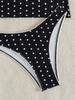 Women's Tankini Strap V-neck Polo-dot Low Waist Sexy Split Bikini Swimsuit
