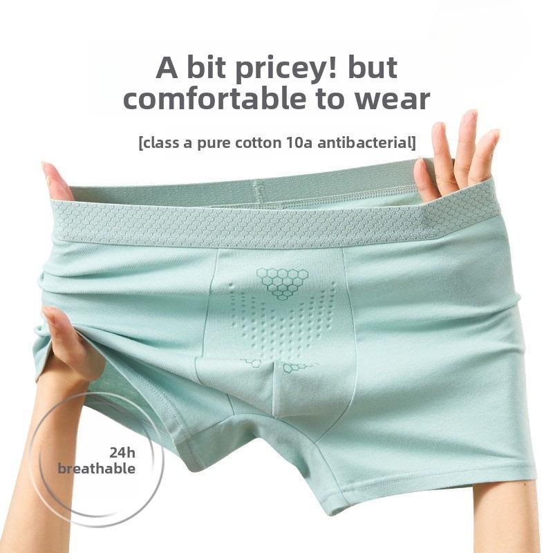 Men's Autumn and Winter Cordyceps Care Pure Cotton 10A Antibacterial Breathable Briefs