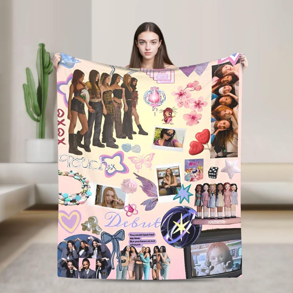 Manon Katseye Kpop Blanket Flannel Textile Decor Multi-function Lightweight Throw Blanket for Bed Couch Quilt