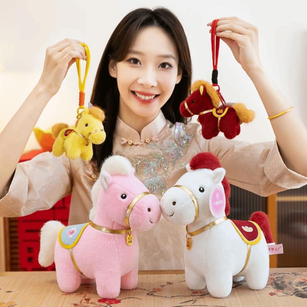 Mascot Dolls Plush Horse Doll Pendant Creative Zodiac Pony Figurine  Home Decoration