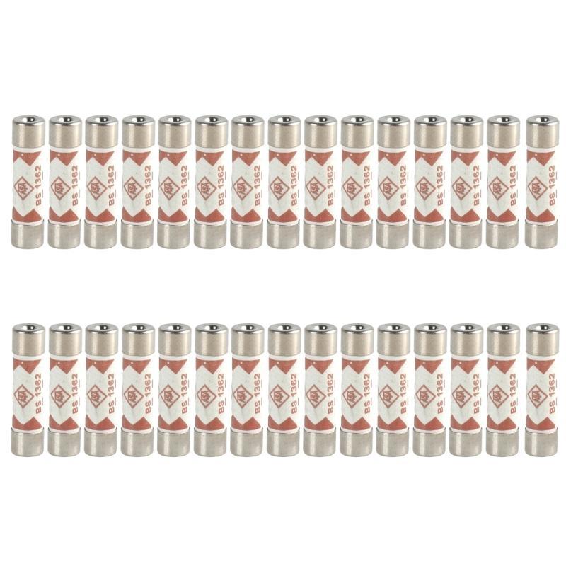 30pcs 13Amp Ceramic Fuses Mains Plugs Top Fuses Tube Fuses Simple Installation