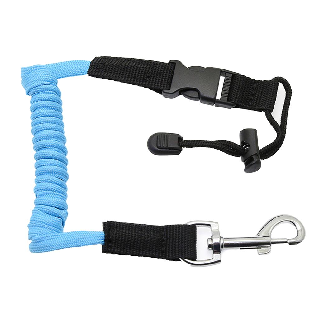 Safety Cord Adjustable Canoe Paddle Leash Coiled Safety Lanyard Strap with Snap Hook for Kayak Securing Surfing Cycling