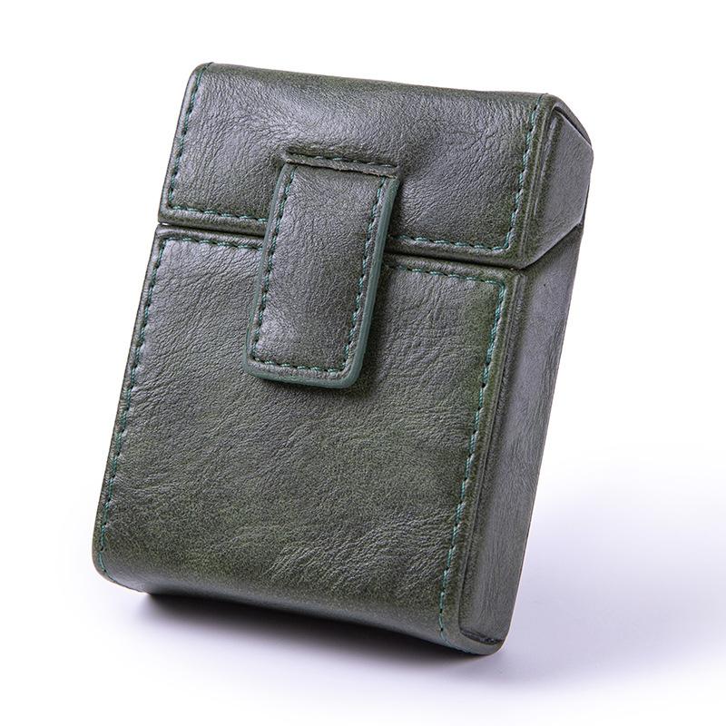 Pocket PU Leather Cigarette case Lighter Bag Flip Cover For 8mm Cigarette Box Simple Personalized Men Smoke Tools Accessories