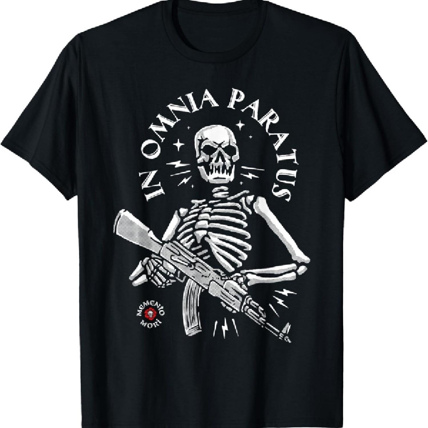 

Memento Mori - In Omnia Paratus- Skeleton AK-47 T-Shirt XXXXXL чорний