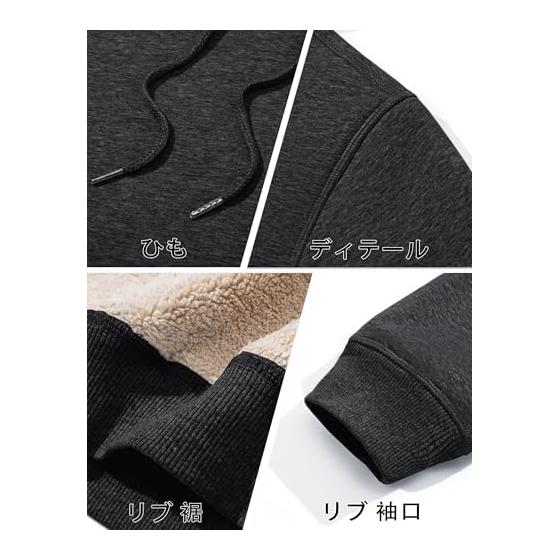 [KEFITEVD] Men's Parka, Winter Clothes, Brushed Lining, Cold Weather Clothing, Running, Pullover, Heavy Weight, Work Wear, Warm, Room Thick,