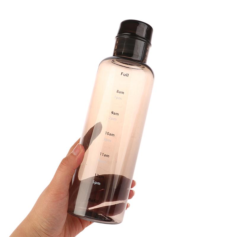Transparent With Time Scale Water Bottle Creative Large Capacity Drink Cup