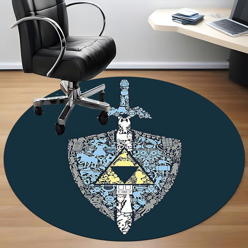 1pc Legend Office Round Area Rug, Under Office Chairs Bedroom Living Room Home Decor, Room Decoa1016247
