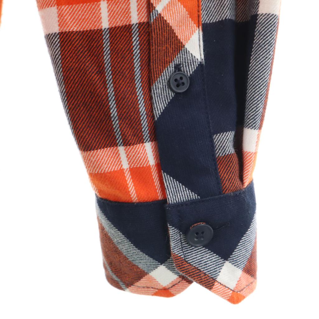 Mammut Check Pattern Long Sleeve Trovat Shirt M Orange Outdoors Men's Used