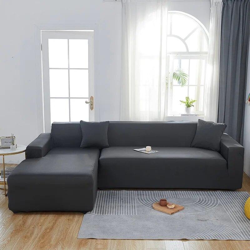 Housses de canapé de couleur unie pour salon, en Spandex, élastiques, modernes, tout compris, housse de chaise, protection de meubles