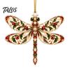 Clear Acrylic Gift Tags Dragonfly Hanging Ornament, Seasonal Decorative Pendant with Lanyard, Lightweight Sign HD Printing for Christmas Tree