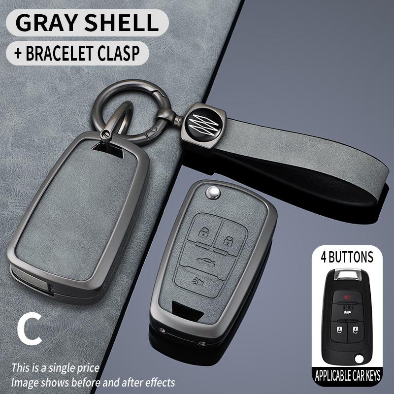 Leather Zinc Alloy Car Key Case For Chevrolet Cruze Aveo Trax Sail Malibu Captiva Opel Vauxhall Astra J Corsa Insignia Mokka