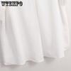 WTEMPO Summer Cotton White Shirt Women's Korean Loose Versatile Tops Loose Short Bat Sleeve V-neck Button T-Shirts