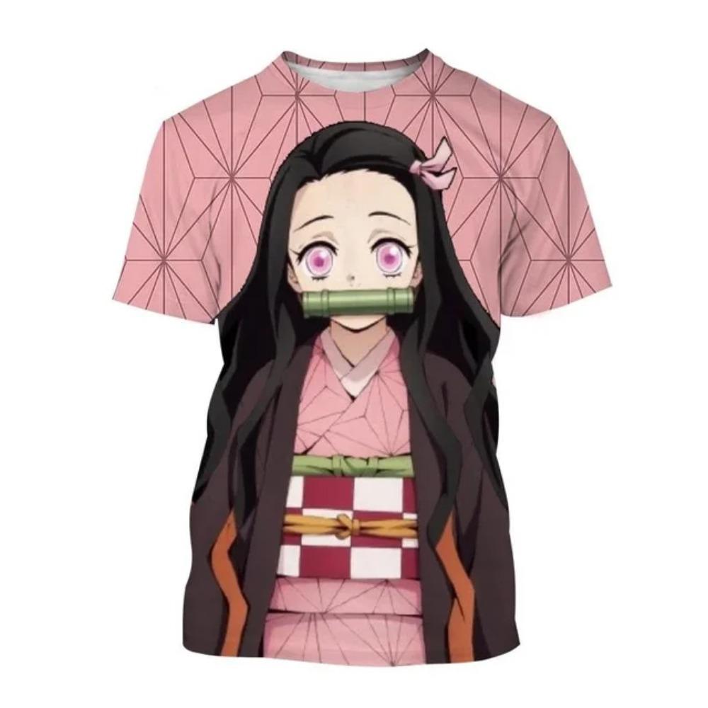 Anime Devil Killer Kimetsu No Yaiba Kamado Nezuko Kochou Shinobu T-shirt, 3D Printed Fashion T-shirt
