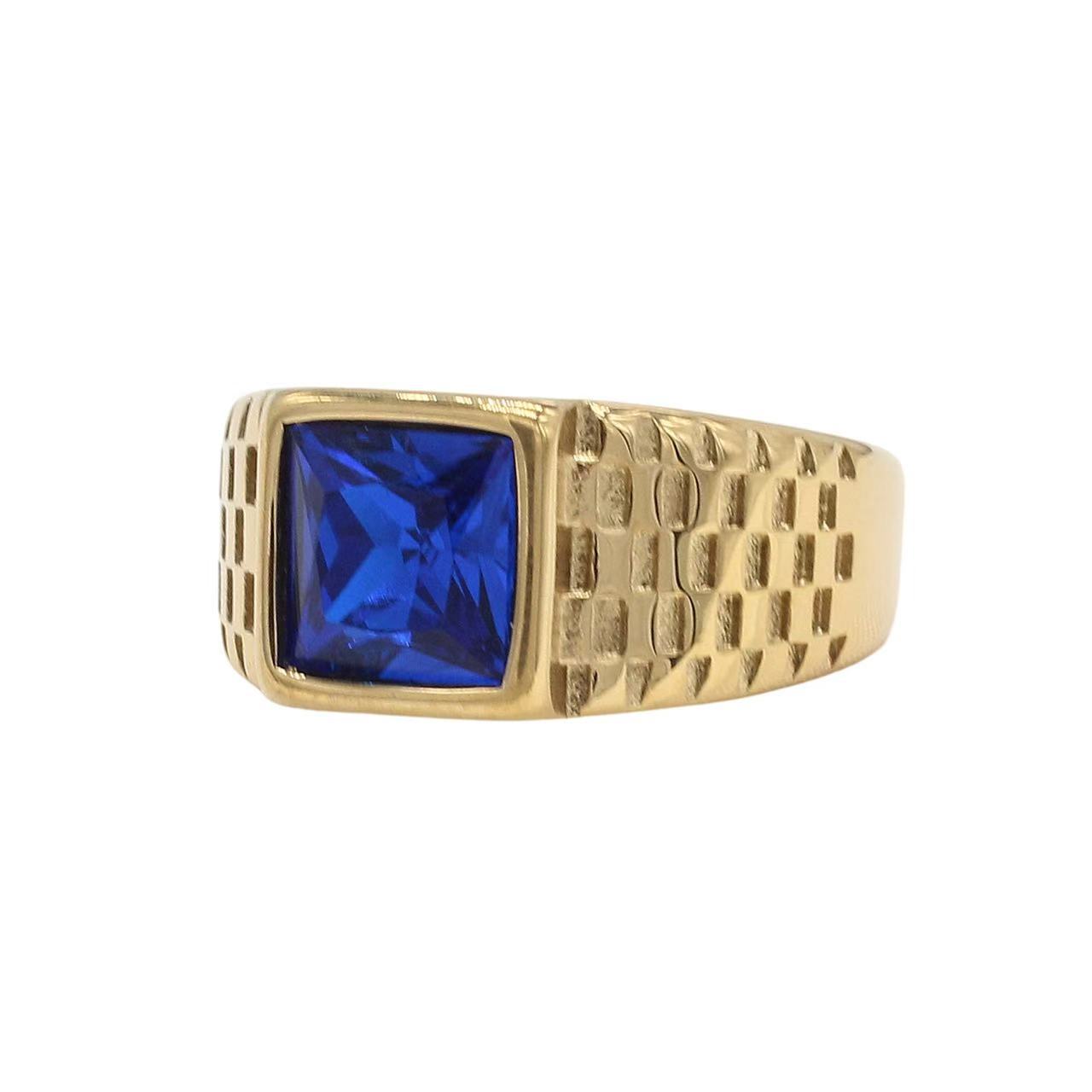 

2025 Ювелирная мода Простое квадратное кольцо с драгоценным камнем Мужское кольцо Женское ювелирное изделие Подарок 12