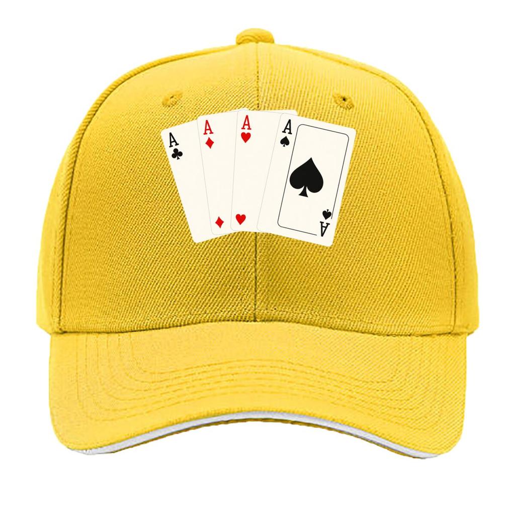 Four Aces Poker Card Fan Hip Hop Hat Fashion Outdoor Sports Sandwich Baseball Cap