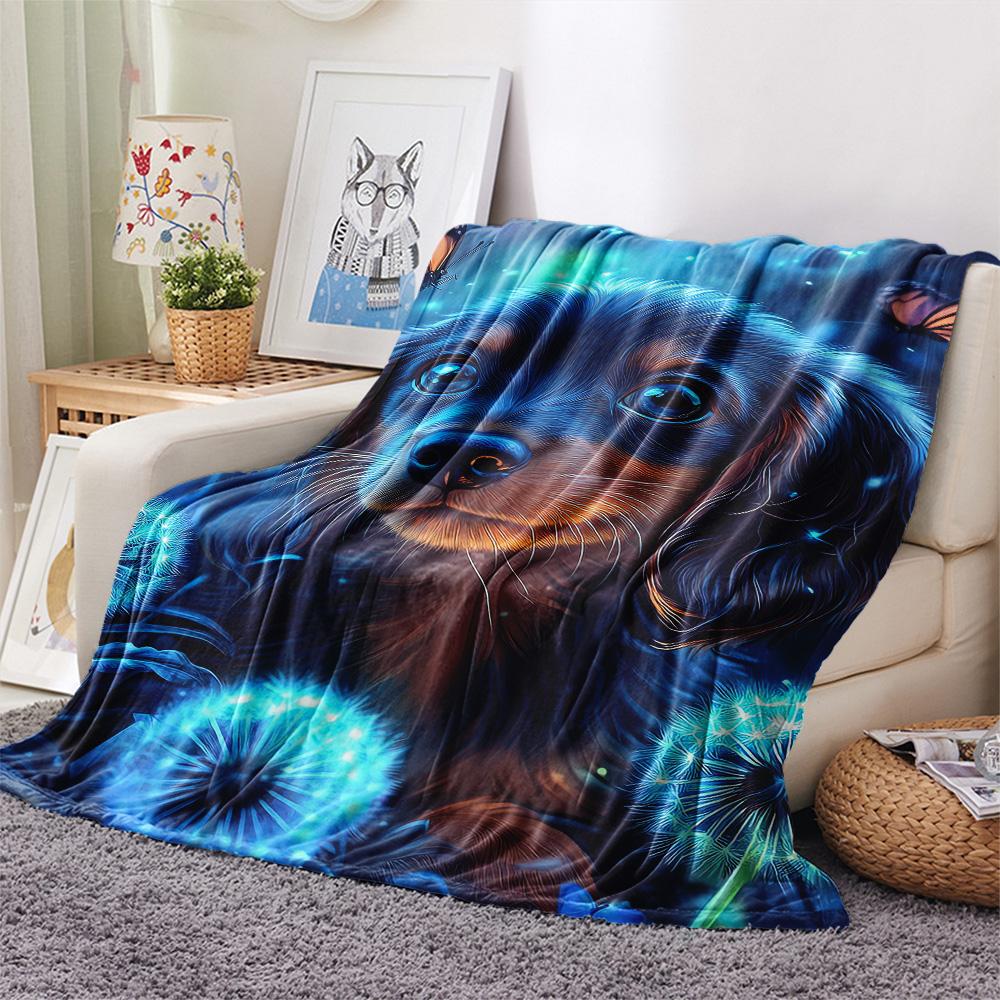 Dog Print Flannel Blanket, High quality Comfortable for All Seasons, Home Decor, Warmth and Comfort, Perfect for Christmas Gifts
