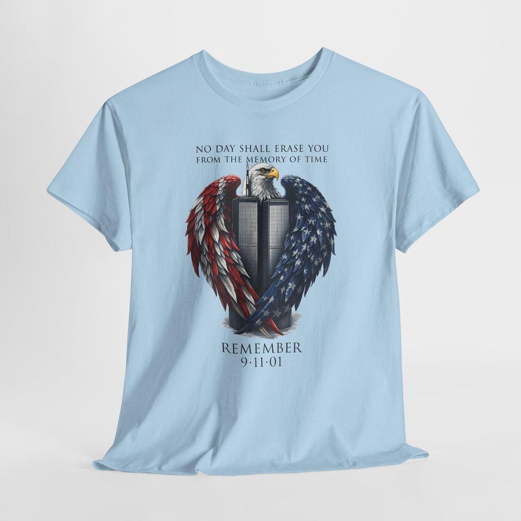 9/11 Remember Twin Towers Memorial Tee | American Flag Wings, Patriot Tribute