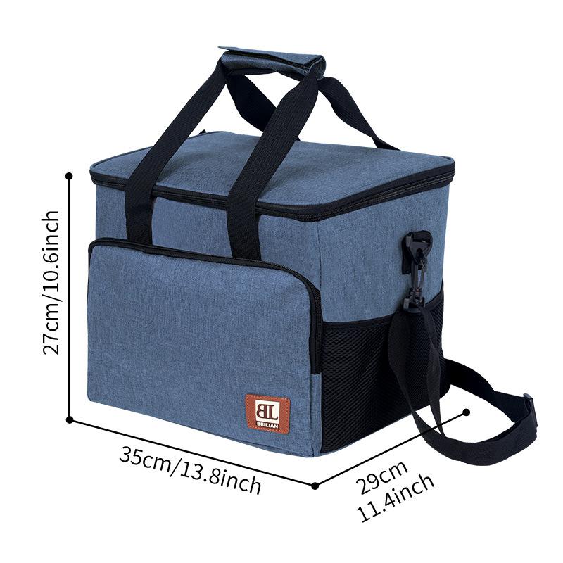 Cross Border Thickened Large Capacity Insulation Bag, Outdoor Equipment Camping Fresh-keeping Lunch Box Bag, Portable Bento Bag