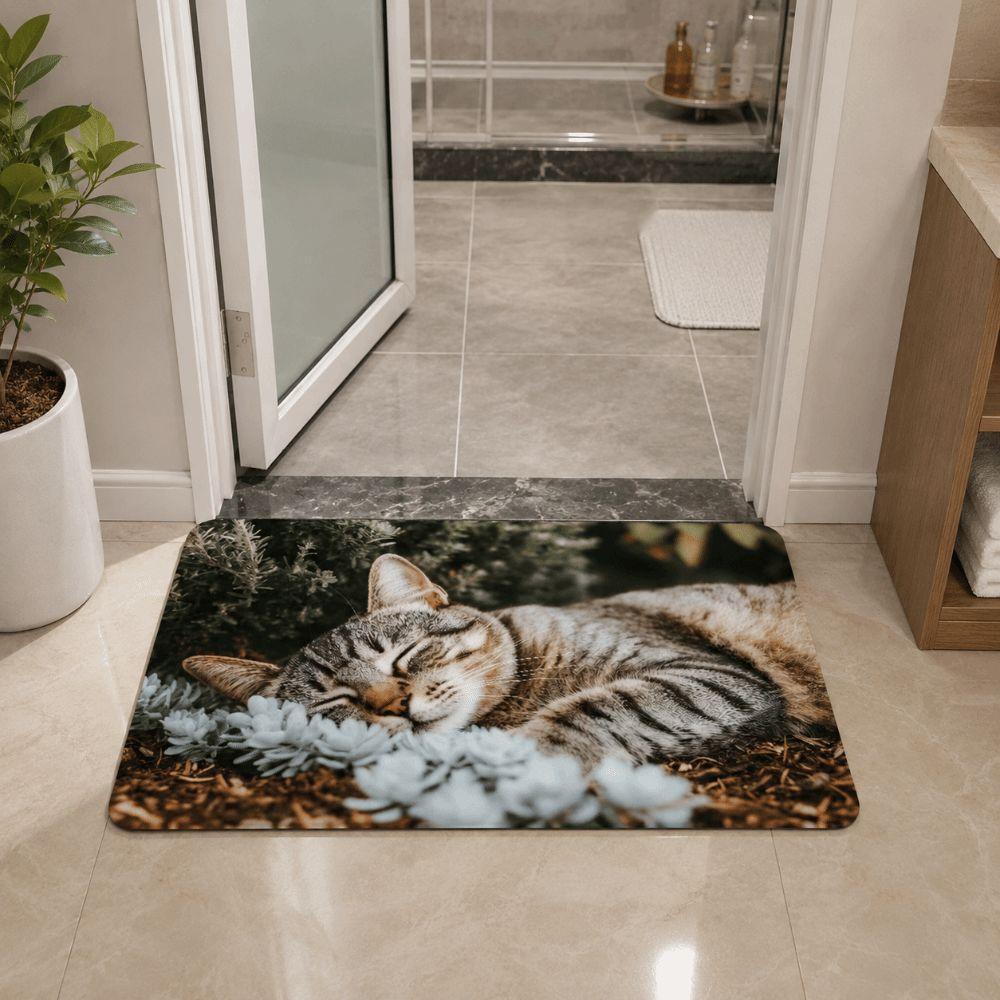 Non-Slip Cat Puppy Printed Mat Anti-fouling Cartoon Carpet Funny Home Decor Carpet  Bedrooms