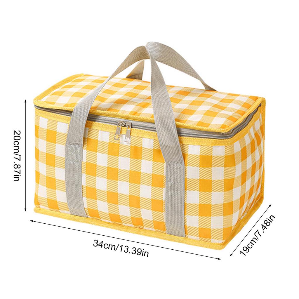 Insulated Picnic Bag with Zippered Top Reusable Beach Coolers Bag Large Capacity Insulated Camping Coolers Storage Bag
